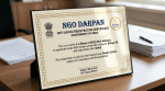 Certificate of NGO registration by NITI Aayog, Government of India